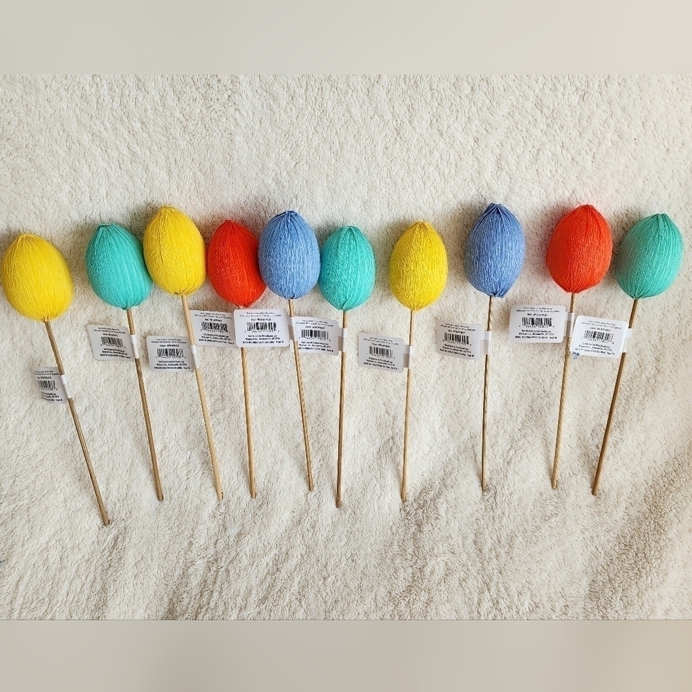 New Artificial Easter Long Stem Picks with Faux Egg lot of 10